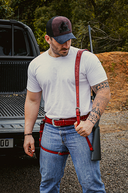 Bandoleira em Couro Floral - Imagem 3